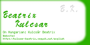 beatrix kulcsar business card
